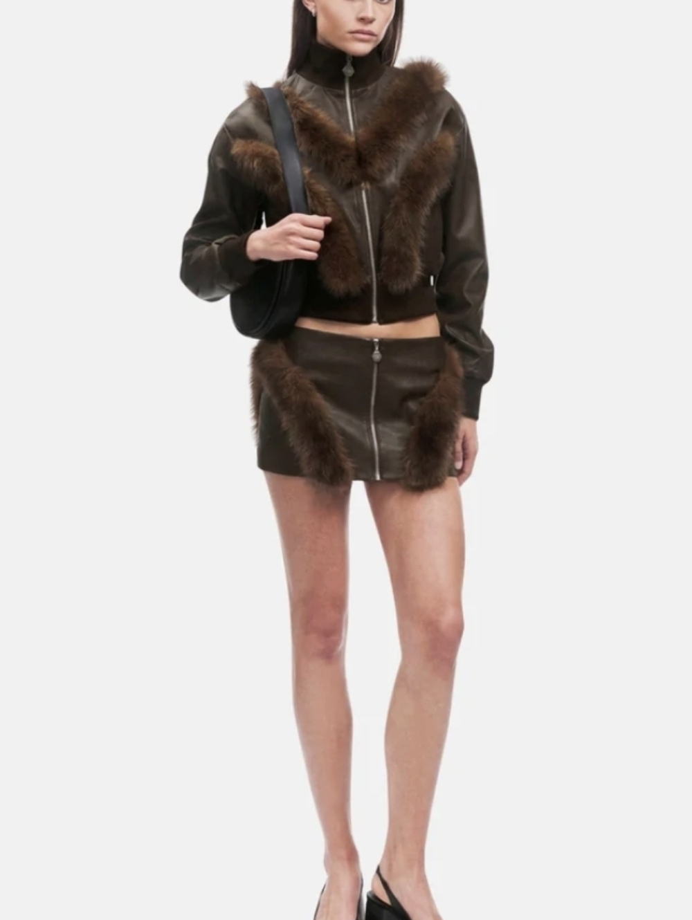 OW Collection Bela **Mini Skirt Only** Faux Leather S NWT